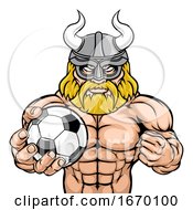 Poster, Art Print Of Viking Soccer Football Sports Mascot