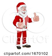 Young Handsome Santa Thumbs Up Christmas Cartoon