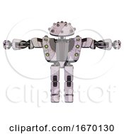 Poster, Art Print Of Robot Containing Plughead Dome Design And Heavy Upper Chest And Heavy Mech Chest And Green Cable Sockets Array And Prototype Exoplate Legs Sketch Pad Light Lines T-Pose