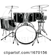 Poster, Art Print Of Black And White Drums