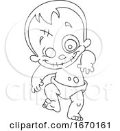 Poster, Art Print Of Lineart Baby Zombie