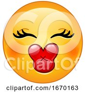 Smiley Emoji Emoticon With Kiss Lips by yayayoyo