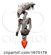Android Containing Flat Elongated Skull Head And Spikes And Light Chest Exoshielding And Ultralight Chest Exosuit And Jet Propulsion Khaki Halftone Facing Right View