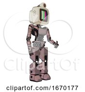 Poster, Art Print Of Droid Containing Old Computer Monitor And Please Stand By Pixel Design And Retro-Futuristic Webcam And Light Chest Exoshielding And Ultralight Chest Exosuit And Prototype Exoplate Legs