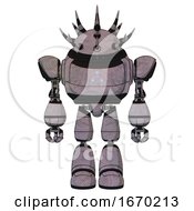 Cyborg Containing Black And White Anemone Dome Head And Heavy Upper Chest And Triangle Of Blue Leds And Light Leg Exoshielding Dark Sketch Front View