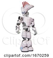 Cyborg Containing Flat Elongated Skull Head And Light Chest Exoshielding And Prototype Exoplate Chest And Light Leg Exoshielding White Halftone Toon Hero Pose