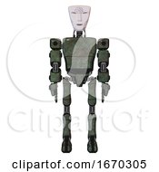 Poster, Art Print Of Automaton Containing Humanoid Face Mask And Spiral Design And Light Chest Exoshielding And Prototype Exoplate Chest And Ultralight Foot Exosuit Old Corroded Copper Front View