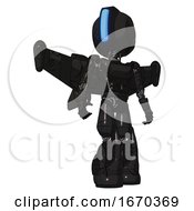 Poster, Art Print Of Cyborg Containing Round Head And Large Vertical Visor And Light Chest Exoshielding And Ultralight Chest Exosuit And Stellar Jet Wing Rocket Pack And Light Leg Exoshielding And Stomper Foot Mod