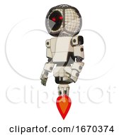 Cyborg Containing Round Barbed Wire Round Head And Light Chest Exoshielding And Prototype Exoplate Chest And Jet Propulsion Off White Toon Facing Right View