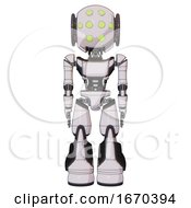 Droid Containing Round Head And Green Eyes Array And Light Chest Exoshielding And Ultralight Chest Exosuit And Light Leg Exoshielding And Stomper Foot Mod White Halftone Toon Front View
