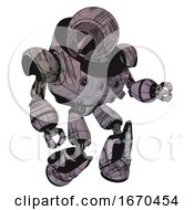 Poster, Art Print Of Mech Containing Cable Connector Head And Heavy Upper Chest And Chest Energy Sockets And Light Leg Exoshielding And Stomper Foot Mod Dark Sketchy Fight Or Defense Pose