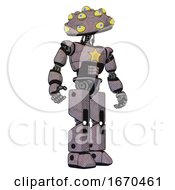 Poster, Art Print Of Droid Containing Many-Eyed Monster Head Design And Light Chest Exoshielding And Yellow Star And Prototype Exoplate Legs Dark Sketch Hero Pose