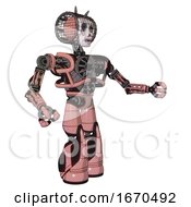 Mech Containing Humanoid Face Mask And Skeleton War Paint And Heavy Upper Chest And No Chest Plating And Light Leg Exoshielding And Stomper Foot Mod Toon Pink Tint Interacting