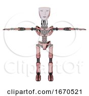Droid Containing Humanoid Face Mask And Light Chest Exoshielding And No Chest Plating And Ultralight Foot Exosuit Toon Pink Tint T Pose