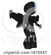 Poster, Art Print Of Cyborg Containing Round Head And Large Vertical Visor And Light Chest Exoshielding And Ultralight Chest Exosuit And Stellar Jet Wing Rocket Pack And Light Leg Exoshielding And Stomper Foot Mod