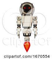 Cyborg Containing Round Barbed Wire Round Head And Light Chest Exoshielding And Prototype Exoplate Chest And Jet Propulsion Off White Toon Front View