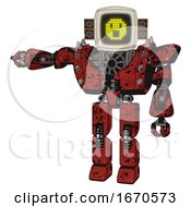 Bot Containing Old Computer Monitor And Yellow Pixel Face Surprised And Old Retro Speakers And Heavy Upper Chest And Heavy Mech Chest And Shoulder Spikes And Prototype Exoplate Legs