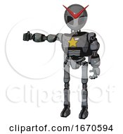 Droid Containing Grey Alien Style Head And Black Eyes And Light Chest Exoshielding And Yellow Star And Rocket Pack And Ultralight Foot Exosuit Patent Concrete Gray Metal