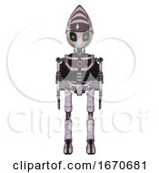 Poster, Art Print Of Bot Containing Grey Alien Style Head And Green Inset Eyes And Light Chest Exoshielding And Rocket Pack And No Chest Plating And Ultralight Foot Exosuit Sketch Pad Doodle Lines Front View