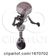 Poster, Art Print Of Cyborg Containing Dome Head And Light Chest Exoshielding And No Chest Plating And Unicycle Wheel Dark Sketch Doodle Fight Or Defense Pose