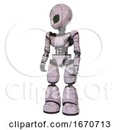 Poster, Art Print Of Cyborg Containing Grey Alien Style Head And Led Array Eyes And Light Chest Exoshielding And Ultralight Chest Exosuit And Light Leg Exoshielding Sketch Pad Standing Looking Right Restful Pose