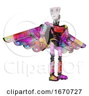 Android Containing Humanoid Face Mask And War Paint And Light Chest Exoshielding And Ultralight Chest Exosuit And Cherub Wings Design And Ultralight Foot Exosuit Plasma Burst Hero Pose