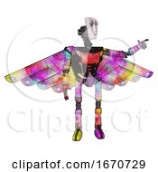 Android Containing Humanoid Face Mask And War Paint And Light Chest Exoshielding And Ultralight Chest Exosuit And Cherub Wings Design And Ultralight Foot Exosuit Plasma Burst