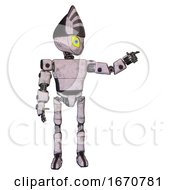 Poster, Art Print Of Bot Containing Grey Alien Style Head And Yellow Eyes With Blue Pupils And Light Chest Exoshielding And Prototype Exoplate Chest And Ultralight Foot Exosuit Sketch Pad
