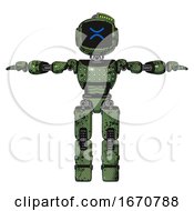 Poster, Art Print Of Automaton Containing Digital Display Head And Wince Symbol Expression And Green Led Array And Light Chest Exoshielding And Chest Green Blue Lights Array And Prototype Exoplate Legs