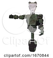 Poster, Art Print Of Automaton Containing Humanoid Face Mask And Binary War Paint And Light Chest Exoshielding And Prototype Exoplate Chest And Rocket Pack And Unicycle Wheel Old Corroded Copper