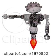 Poster, Art Print Of Bot Containing Plughead Dome Design And Heavy Upper Chest And No Chest Plating And Jet Propulsion Dark Sketch Random Doodle Arm Out Holding Invisible Object