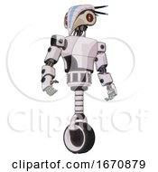 Android Containing Bird Skull Head And Red Line Eyes And Head Shield Design And Light Chest Exoshielding And Prototype Exoplate Chest And Unicycle Wheel White Halftone Toon Hero Pose