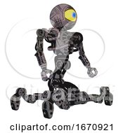 Poster, Art Print Of Cyborg Containing Giant Eyeball Head Design And Heavy Upper Chest And No Chest Plating And Insect Walker Legs Dark Sketchy Facing Left View