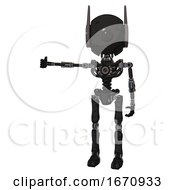 Poster, Art Print Of Robot Containing Round Head And Large Cyclops Eye And Head Winglets And Light Chest Exoshielding And No Chest Plating And Ultralight Foot Exosuit Toon Black Scribbles Sketch