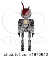 Droid Containing Jellyfish Style Head Red Fiber Optic Tentacles And Light Chest Exoshielding And Yellow Star And Rocket Pack And Ultralight Foot Exosuit Sketch Pad Wet Ink Smudge Front View