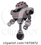 Poster, Art Print Of Bot Containing Black Sphere Cam Design And Heavy Upper Chest And Unicycle Wheel Dark Sketch Facing Right View