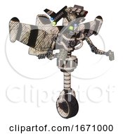 Poster, Art Print Of Automaton Containing Dual Retro Camera Head And Communications Array Head And Light Chest Exoshielding And Stellar Jet Wing Rocket Pack And No Chest Plating And Unicycle Wheel Halftone Sketch