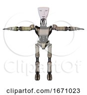 Poster, Art Print Of Automaton Containing Humanoid Face Mask And Light Chest Exoshielding And Ultralight Chest Exosuit And Ultralight Foot Exosuit Grungy Fiberglass T-Pose