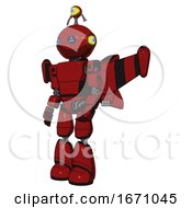 Poster, Art Print Of Cyborg Containing Oval Wide Head And Blue Led Eyes And Minibot Ornament And Light Chest Exoshielding And Prototype Exoplate Chest And Stellar Jet Wing Rocket Pack And Light Leg Exoshielding Dark Red