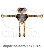 Android Containing Dual Retro Camera Head And Retro 80s Head And Heavy Upper Chest And No Chest Plating And Ultralight Foot Exosuit Primary Yellow Halftone T Pose