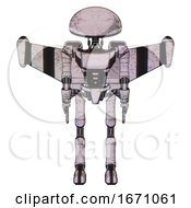 Poster, Art Print Of Bot Containing Dome Head And Light Chest Exoshielding And Ultralight Chest Exosuit And Stellar Jet Wing Rocket Pack And Ultralight Foot Exosuit Sketch Pad Dirty Smudge Front View