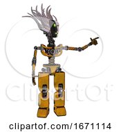 Poster, Art Print Of Bot Containing Humanoid Face Mask And Two-Face Black White Mask And Light Chest Exoshielding And No Chest Plating And Prototype Exoplate Legs Worn Construction Yellow