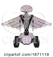 Poster, Art Print Of Cyborg Containing Knucklehead Design And Light Chest Exoshielding And Pilots Wings Assembly And No Chest Plating And Tank Tracks Sketch Pad Dots Pattern Front View