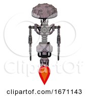 Poster, Art Print Of Cyborg Containing Metal Knucklehead Design And Light Chest Exoshielding And No Chest Plating And Jet Propulsion Dark Sketch Random Doodle Front View