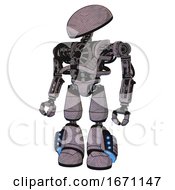 Poster, Art Print Of Droid Containing Dome Head And Heavy Upper Chest And No Chest Plating And Light Leg Exoshielding And Megneto-Hovers Foot Mod Dark Sketch Standing Looking Right Restful Pose