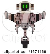 Poster, Art Print Of Droid Containing Old Computer Monitor And Pixel Line Eyes And Old Retro Speakers And Light Chest Exoshielding And Prototype Exoplate Chest And Stellar Jet Wing Rocket Pack And Unicycle Wheel