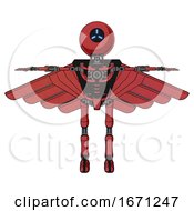 Poster, Art Print Of Droid Containing Dual Retro Camera Head And Three-Dash Cyclops Round Head And Light Chest Exoshielding And Pilots Wings Assembly And No Chest Plating And Ultralight Foot Exosuit