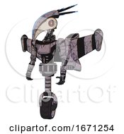 Cyborg Containing Bird Skull Head And Red Line Eyes And Head Shield Design And Light Chest Exoshielding And Ultralight Chest Exosuit And Stellar Jet Wing Rocket Pack And Unicycle Wheel