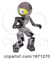 Poster, Art Print Of Droid Containing Giant Eyeball Head Design And Light Chest Exoshielding And Ultralight Chest Exosuit And Prototype Exoplate Legs Dark Dirty Scrawl Sketch Fight Or Defense Pose