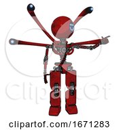 Poster, Art Print Of Robot Containing Dual Retro Camera Head And Happy Three-Eyed Round Head And Light Chest Exoshielding And Blue-Eye Cam Cable Tentacles And No Chest Plating And Prototype Exoplate Legs